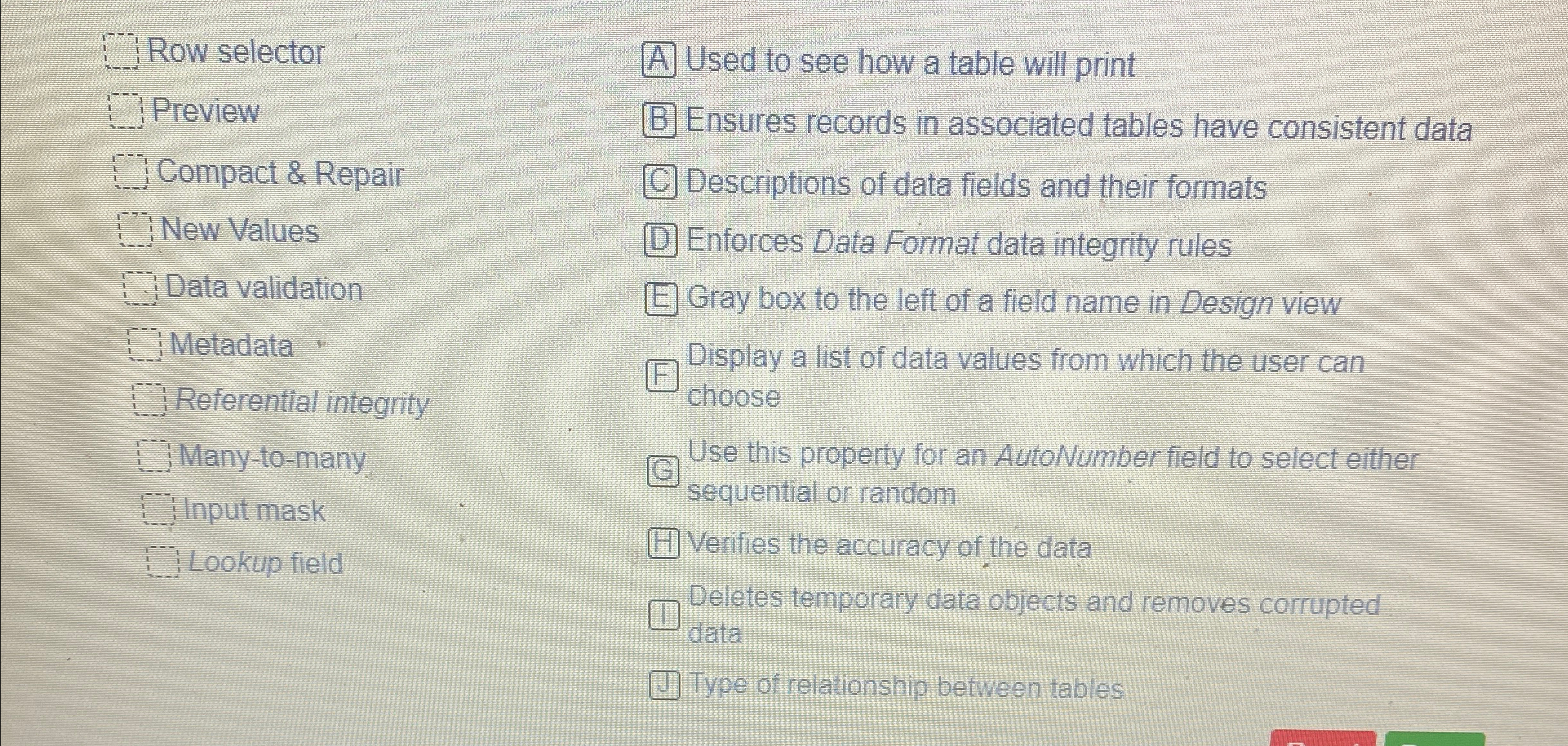 Row selector Preview Compact & Repair New Values