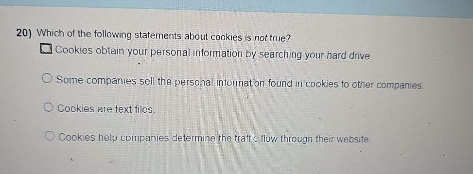 Which of the following statements about cookies