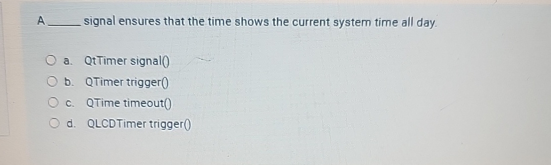 A q , signal ensures that the time shows the