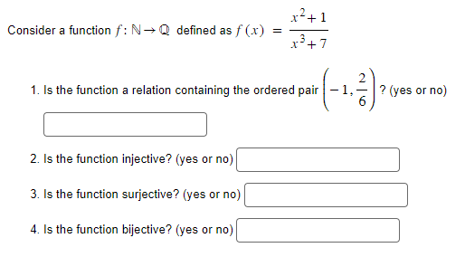 Consider a function f : N Q defined as f ( x ) =