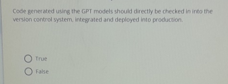 Code generated using the GPT models should
