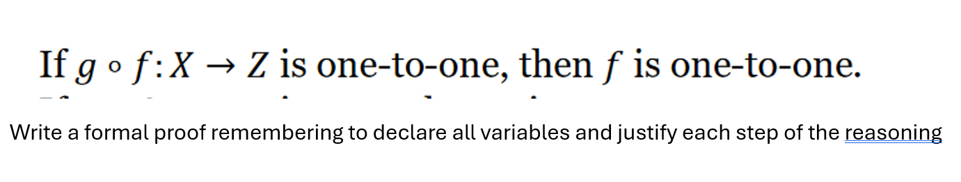 Write a formal proof remembering to declare all