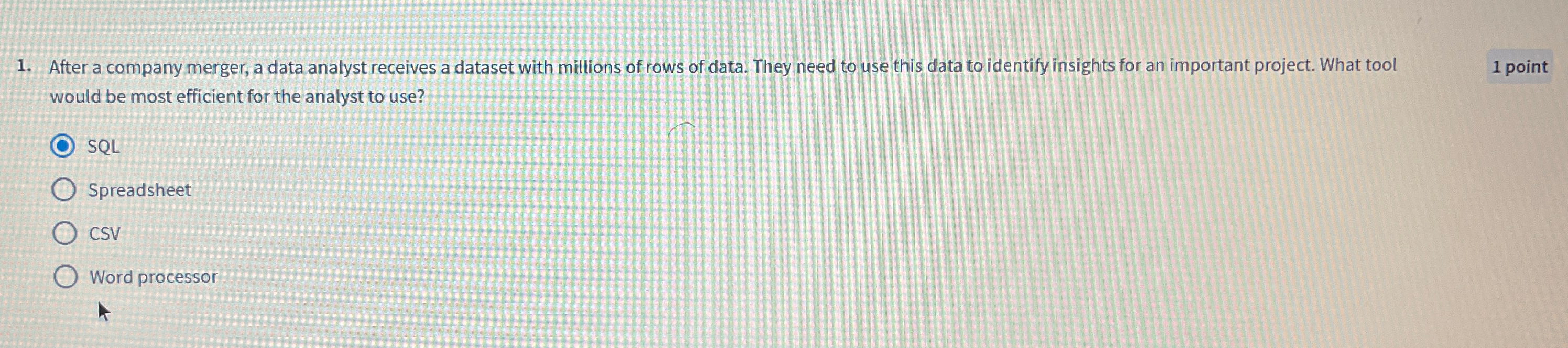After a company merger, a data analyst receives a