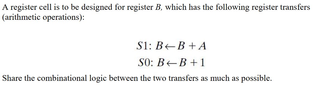 A register cell is to be designed for register B