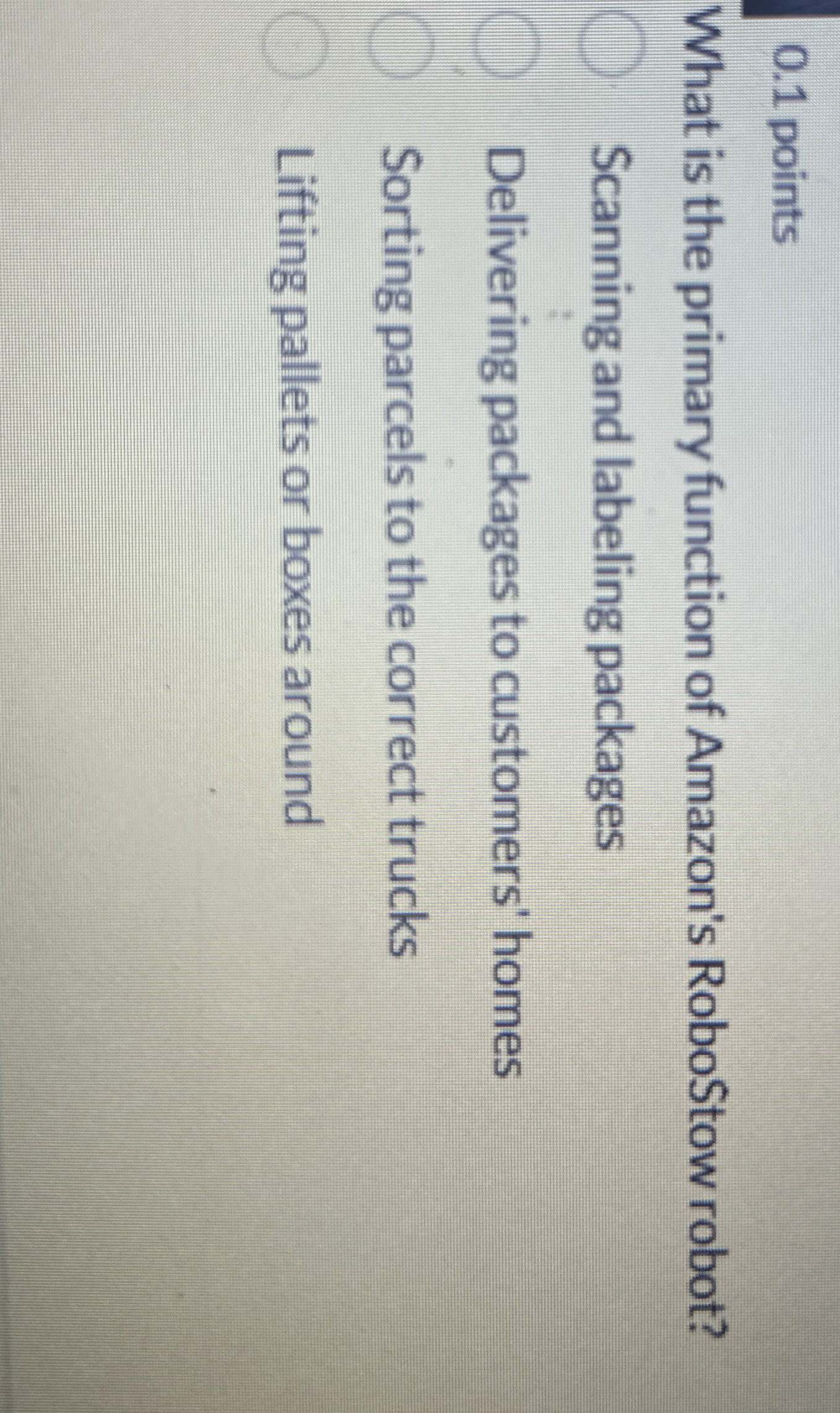 0 . 1 points What is the primary function of
