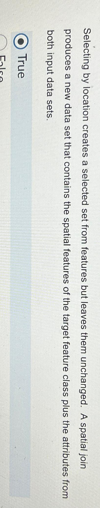 Selecting by location creates a selected set from