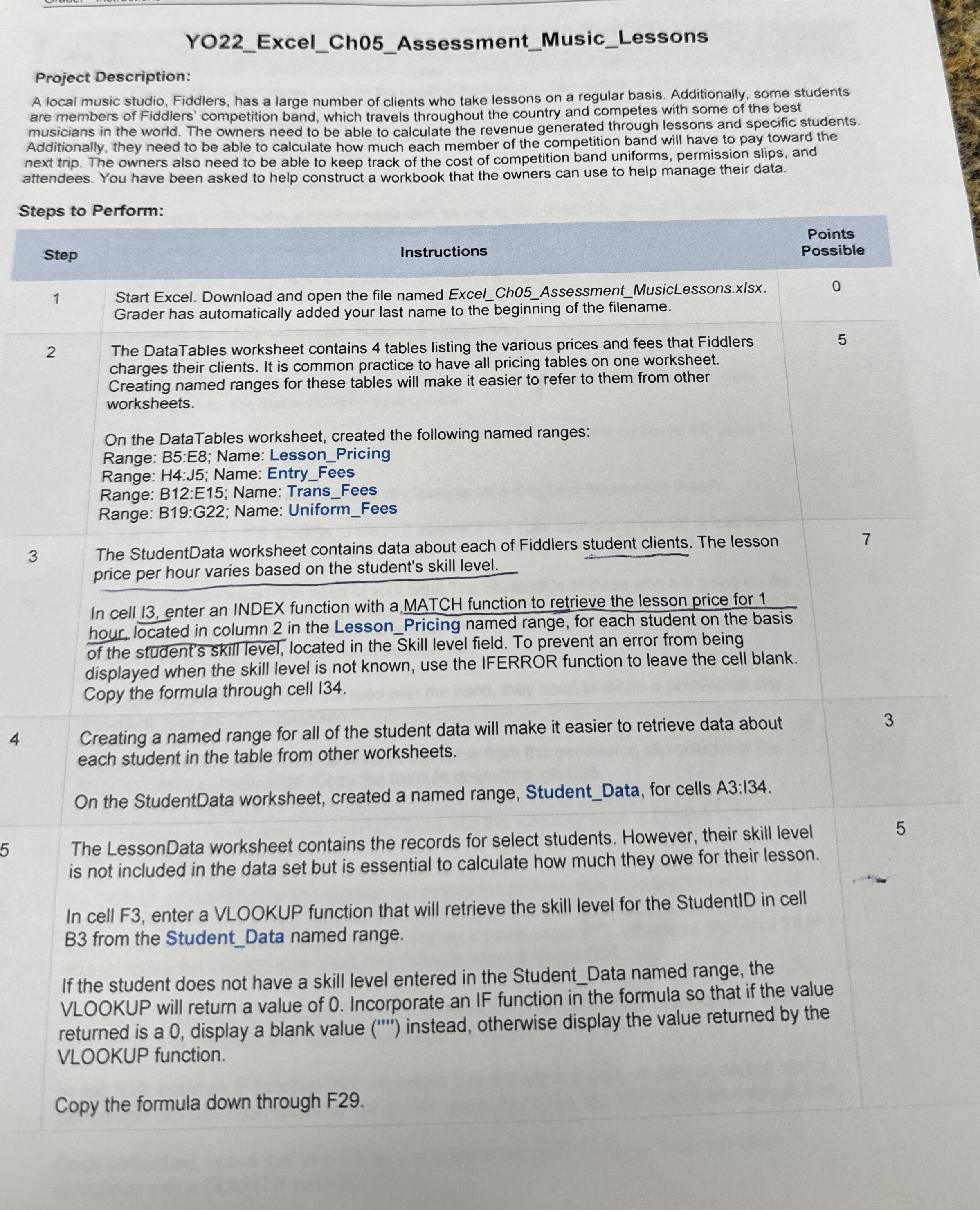 YO 2 2 _ Excel _ Ch 0 5 _ Assessment _ Music _