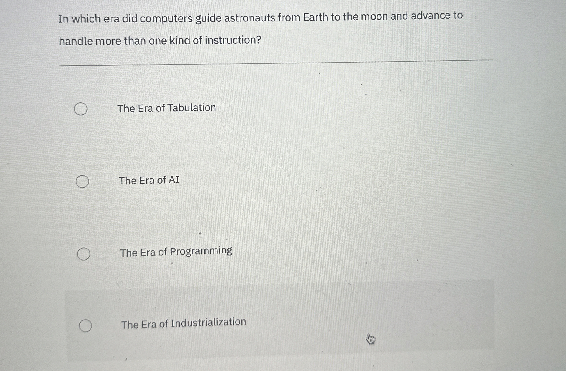 In which era did computers guide astronauts from