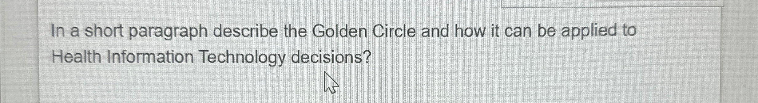 In a short paragraph describe the Golden Circle