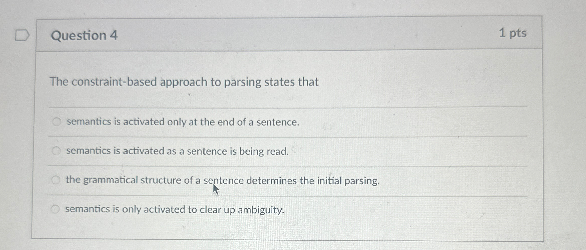 Question 4 1 p t s The constraint - based