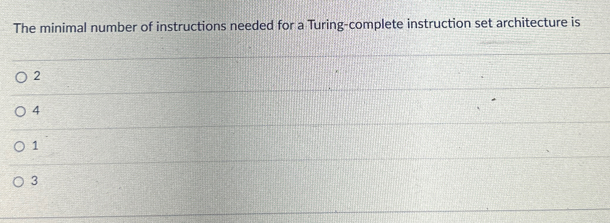The minimal number of instructions needed for a