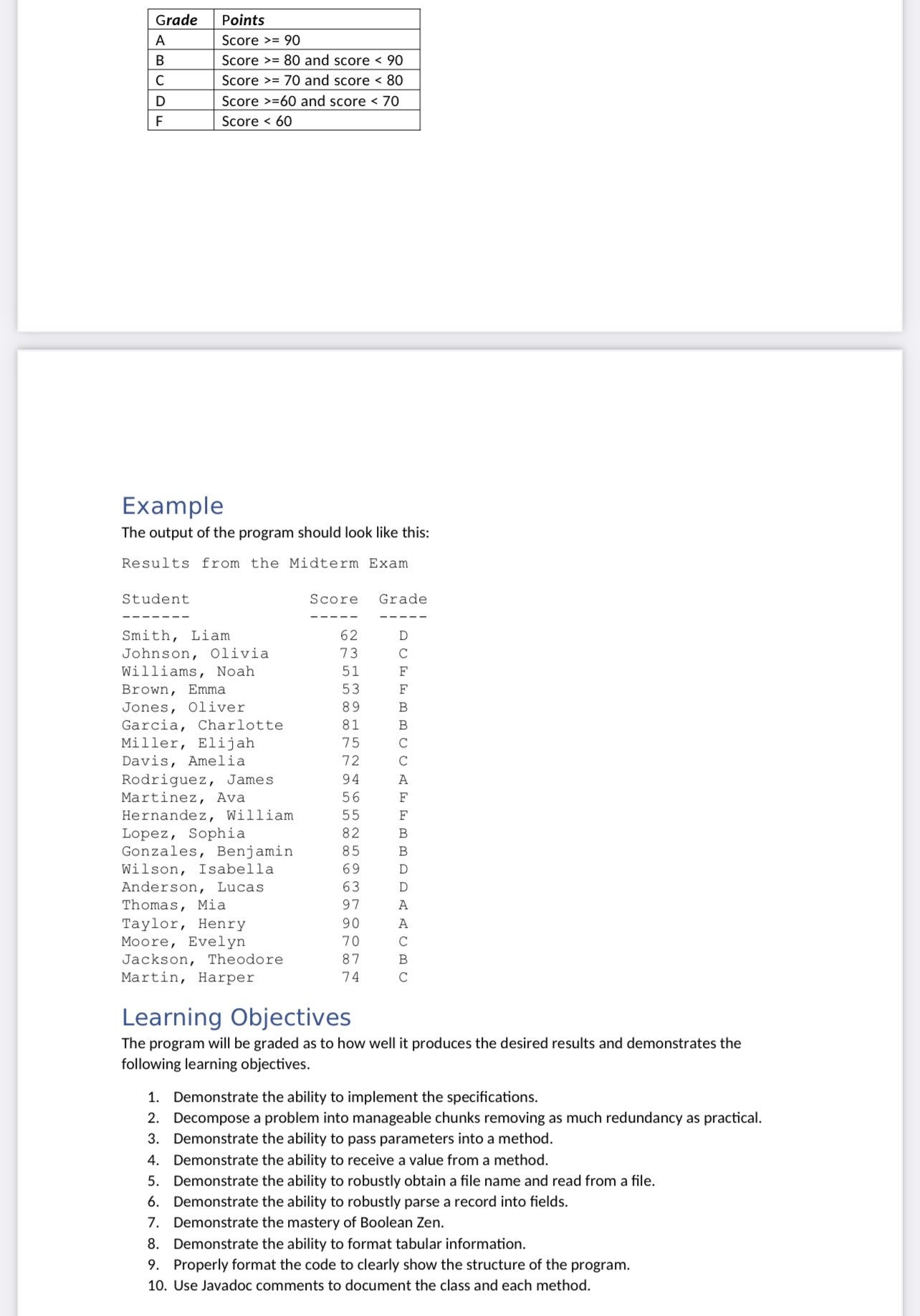 In this assignment you will use structured