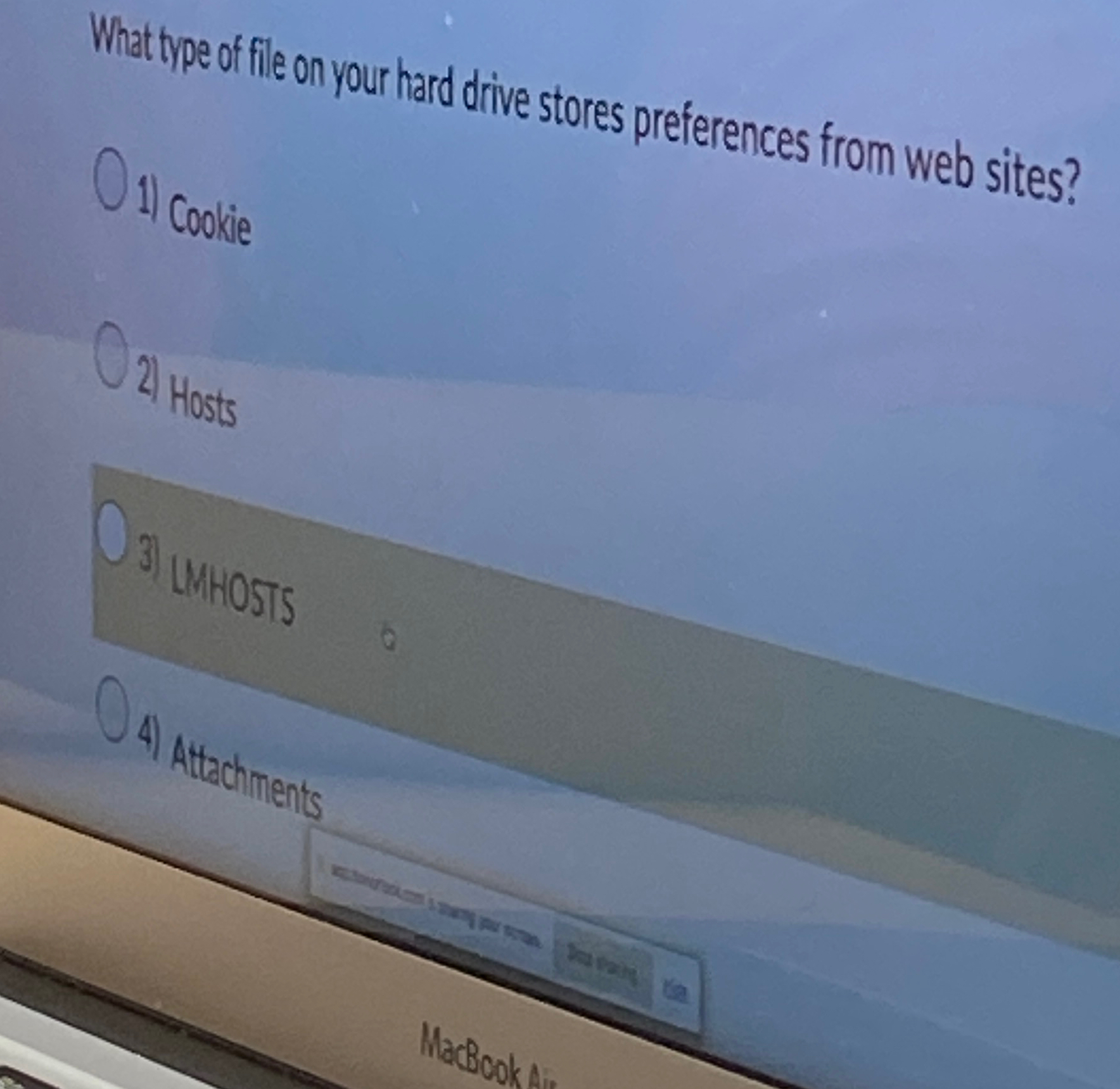 What type of file on your hard drive stores