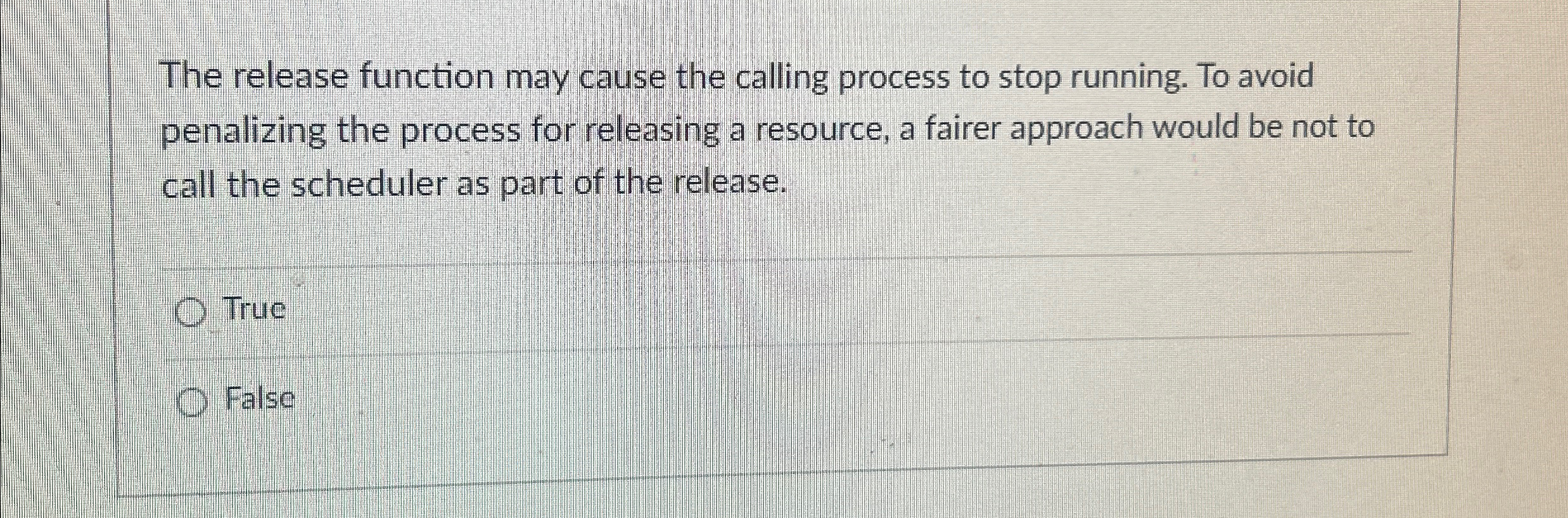 The release function may cause the calling