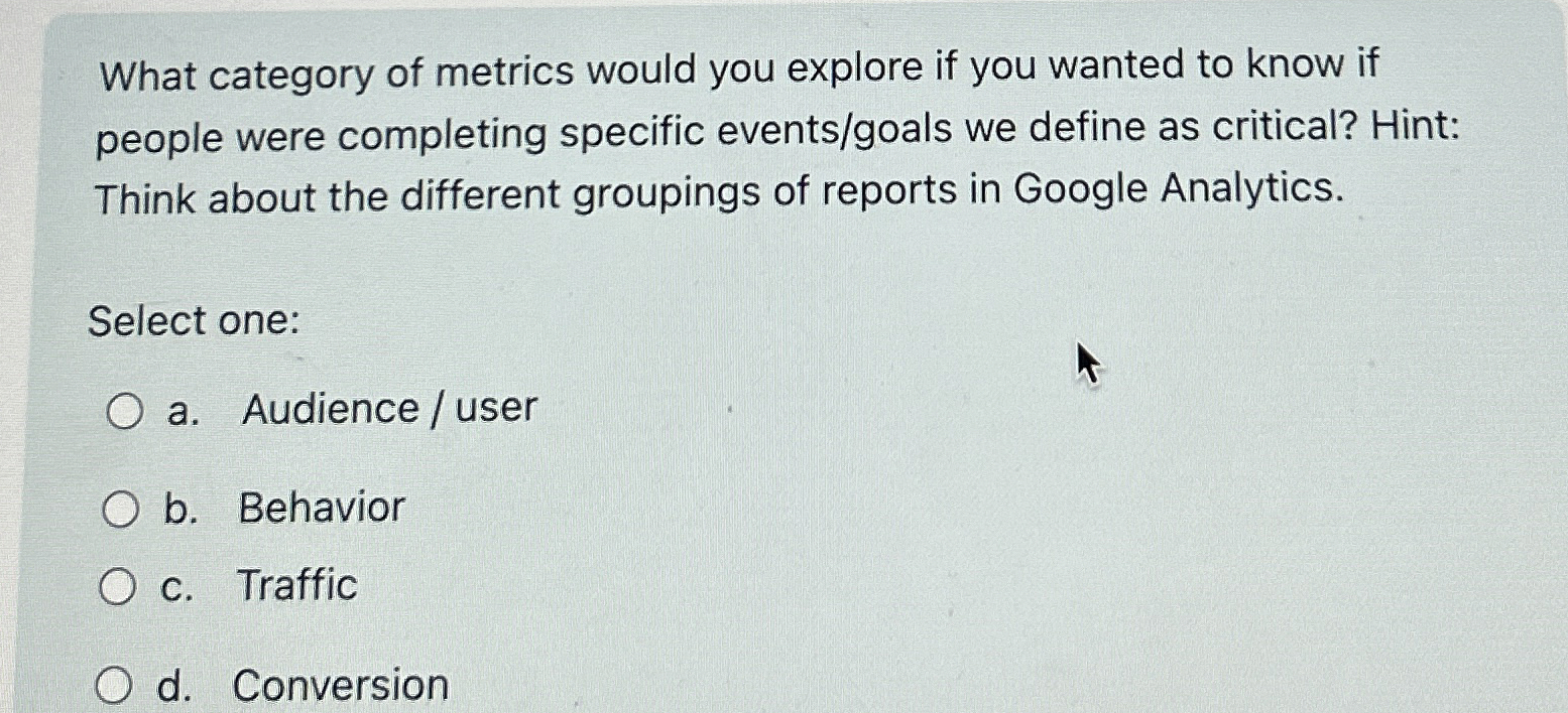 What category of metrics would you explore if you