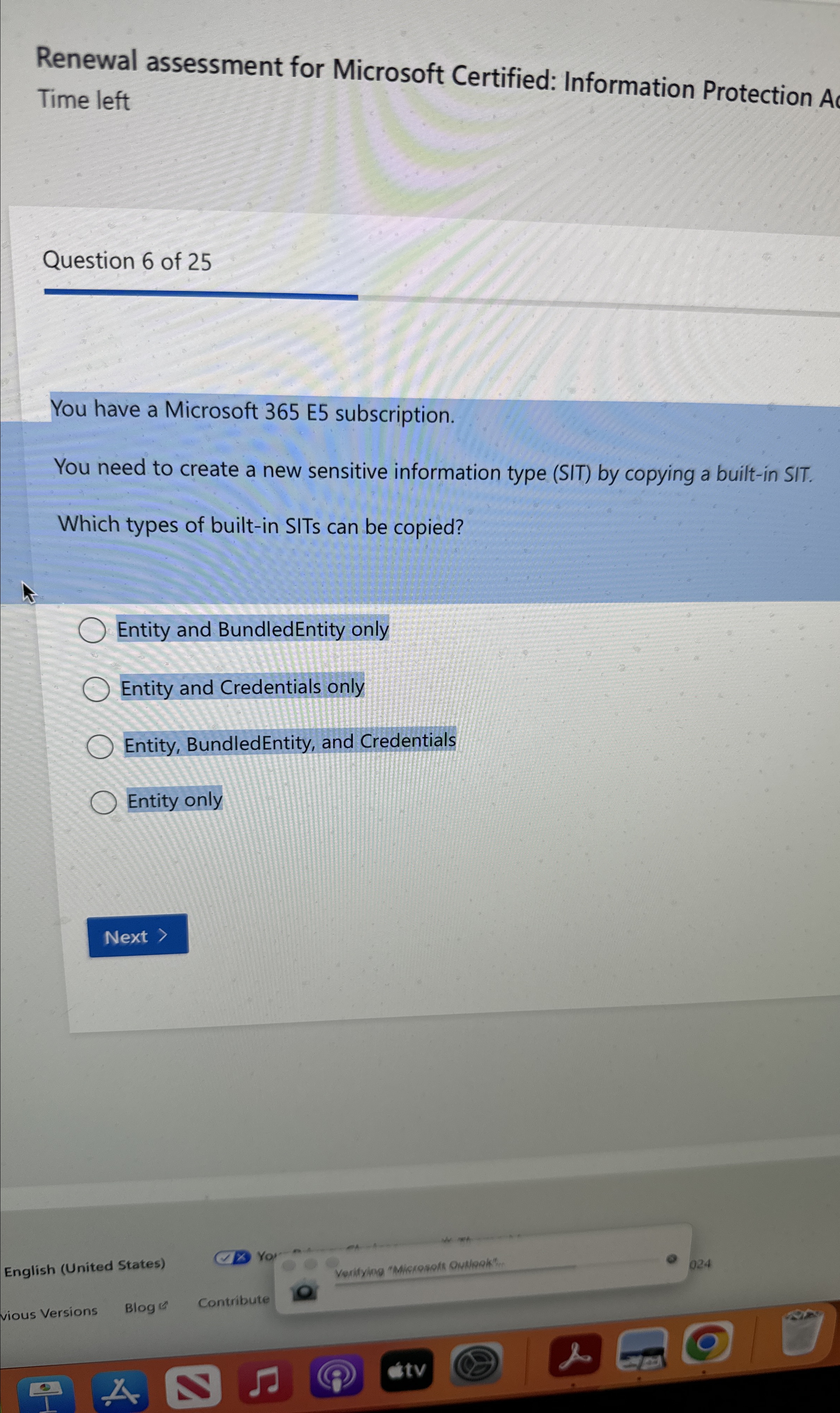 Renewal assessment for Microsoft Certified: