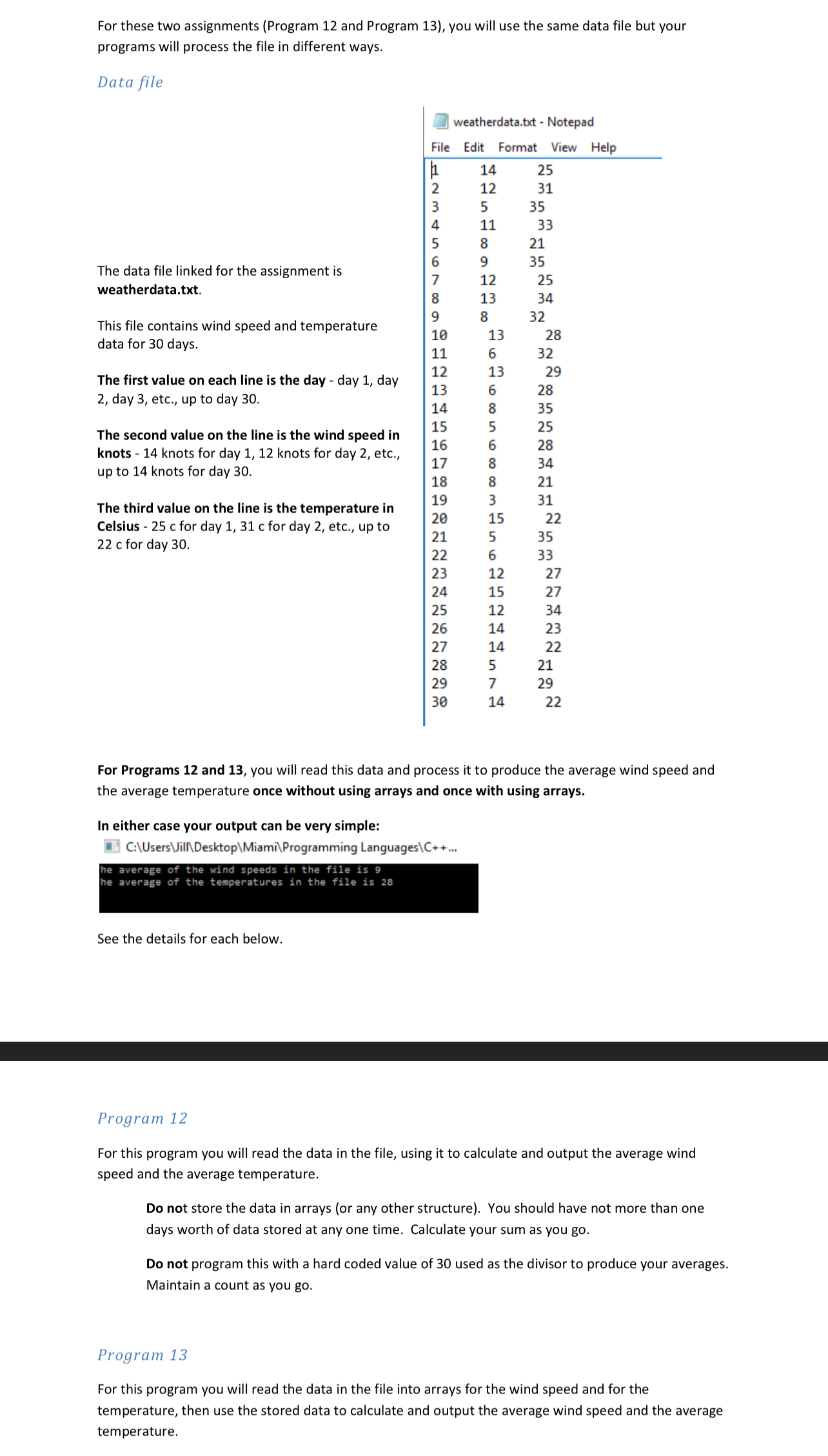 Steps for For these two assignments ( Program 1 2