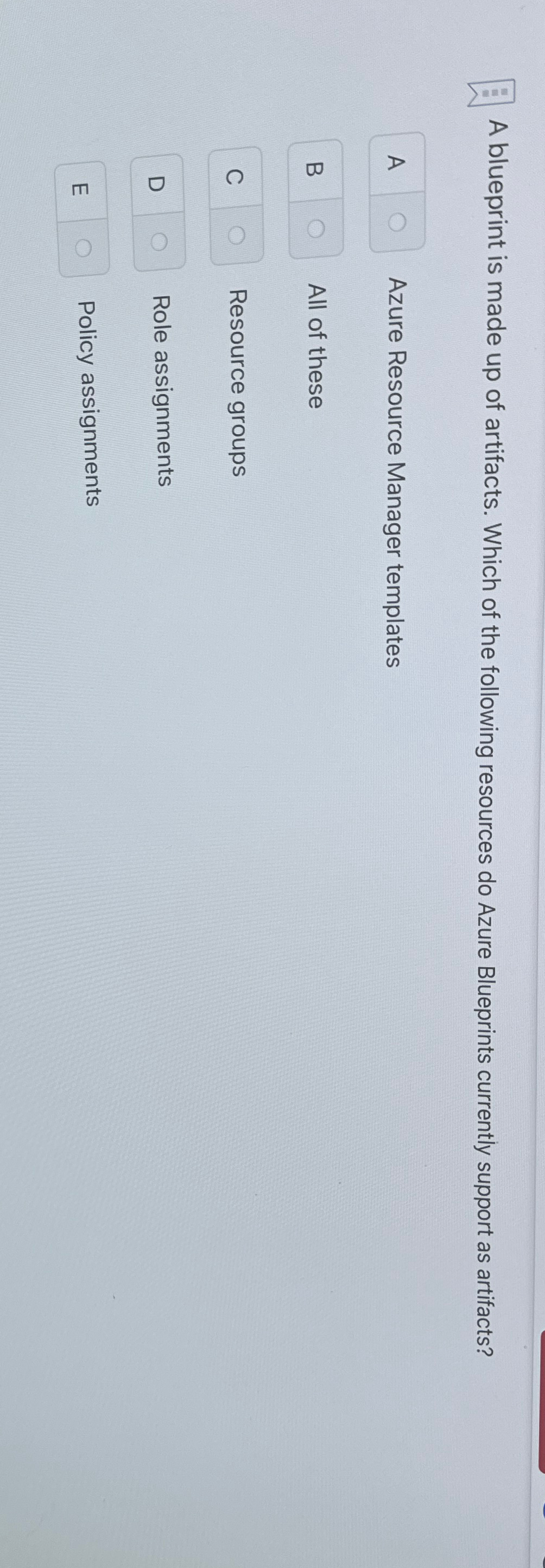 A blueprint is made up of artifacts. Which of the