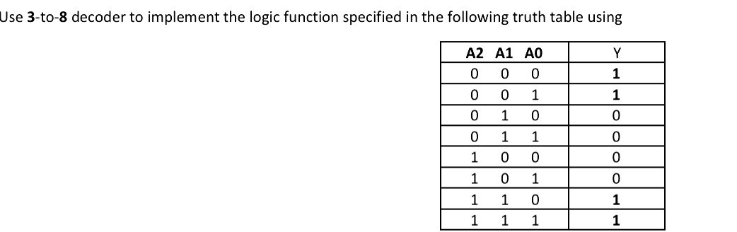 Use 3 - to - 8 decoder to implement the logic