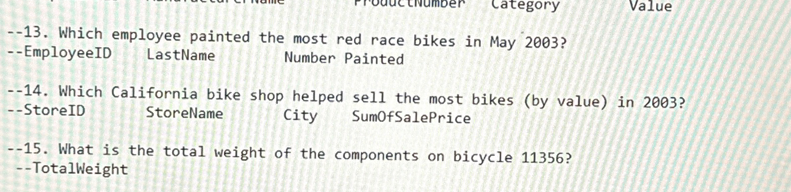 - - 1 3 . Which employee painted the most red