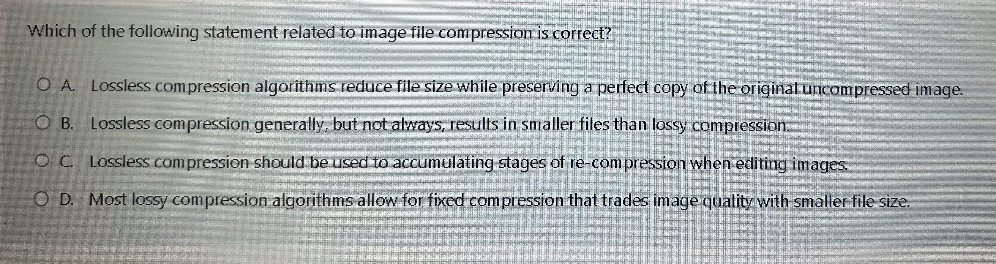 Which of the following statement related to image