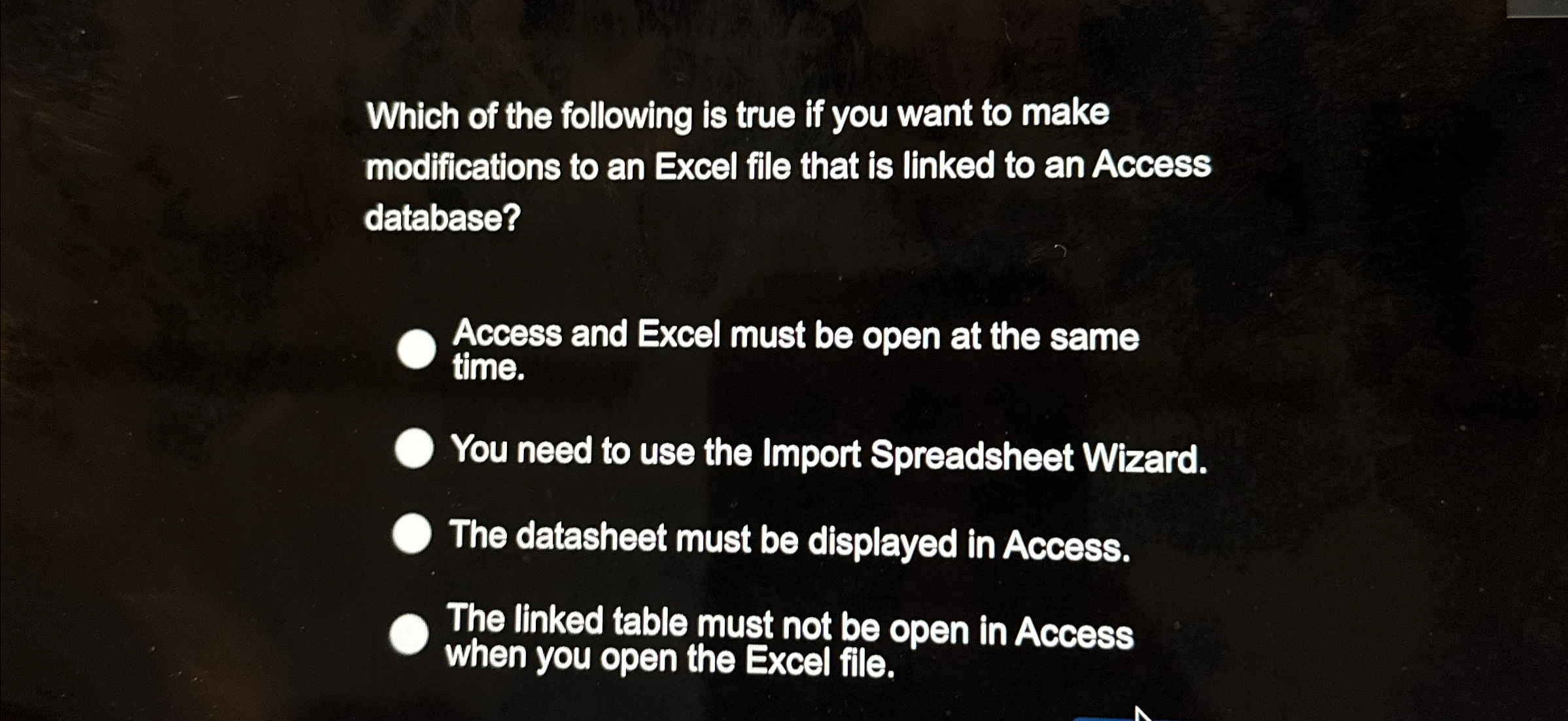 Which of the following is true if you want to