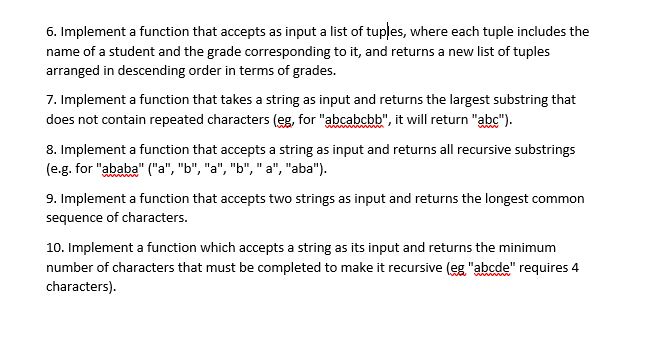 Python codes are required: 1 . Implement a