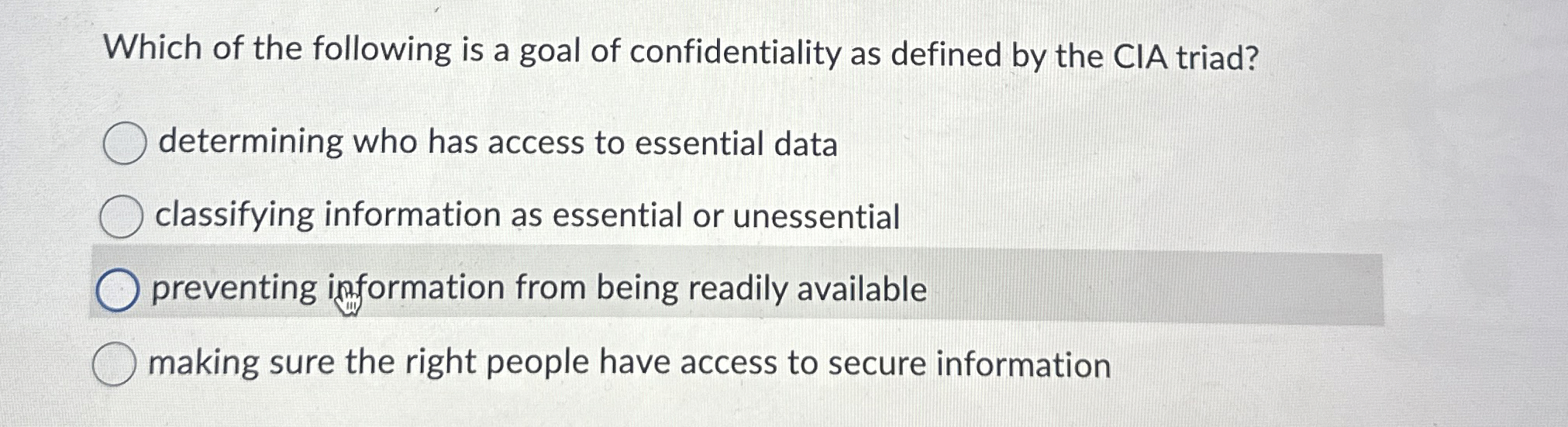 Which of the following is a goal of