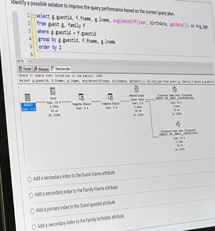 Identify a possible solution to improve the query