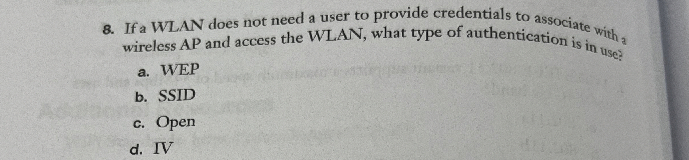 If a WLAN does not need a user to provide