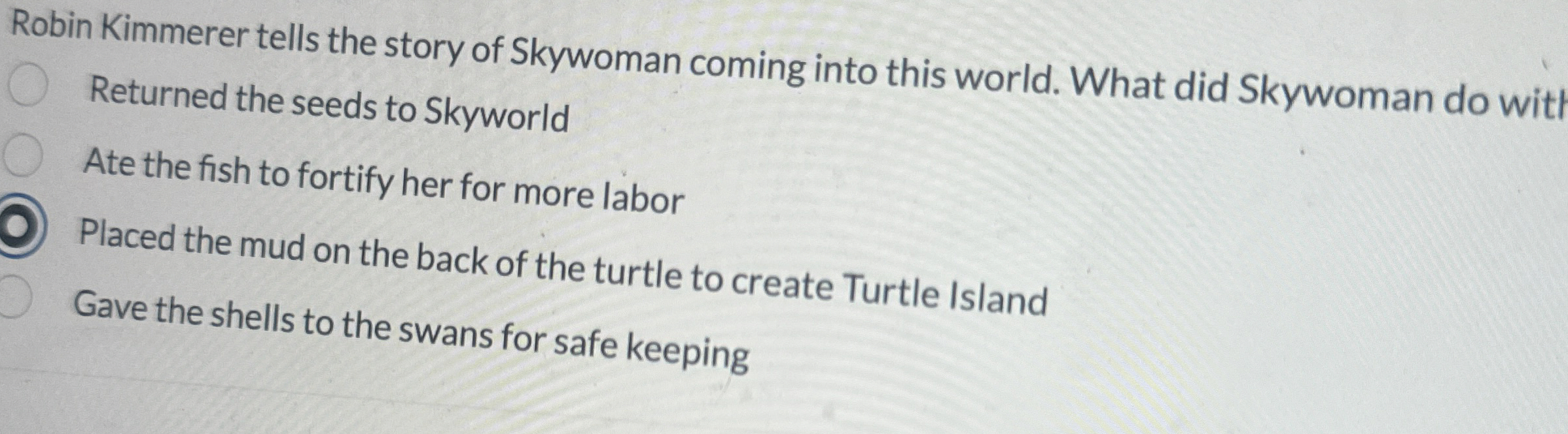 Robin Kimmerer tells the story of Skywoman coming