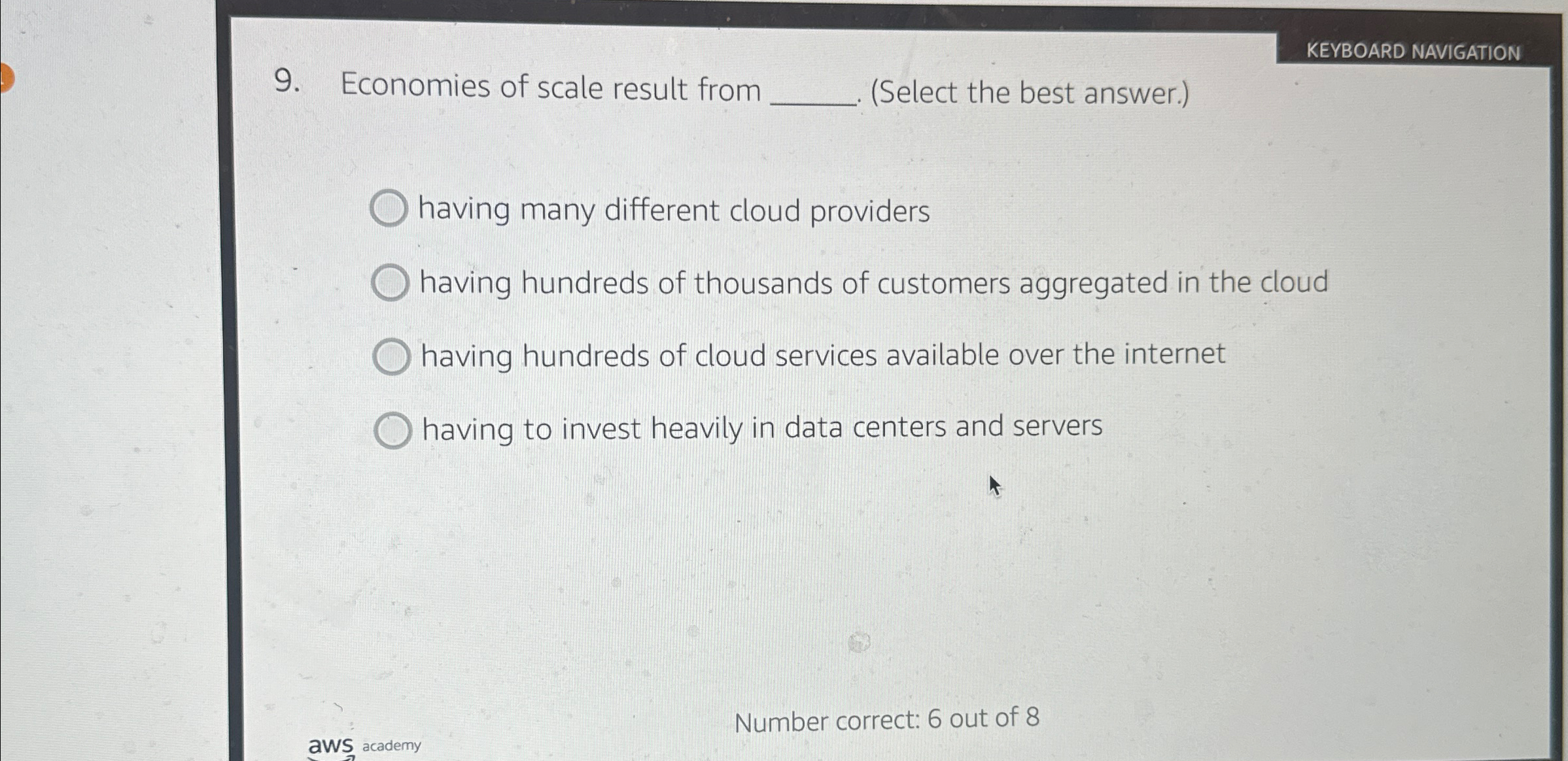 KEYBOARD NAVIGATION 9 . Economies of scale result