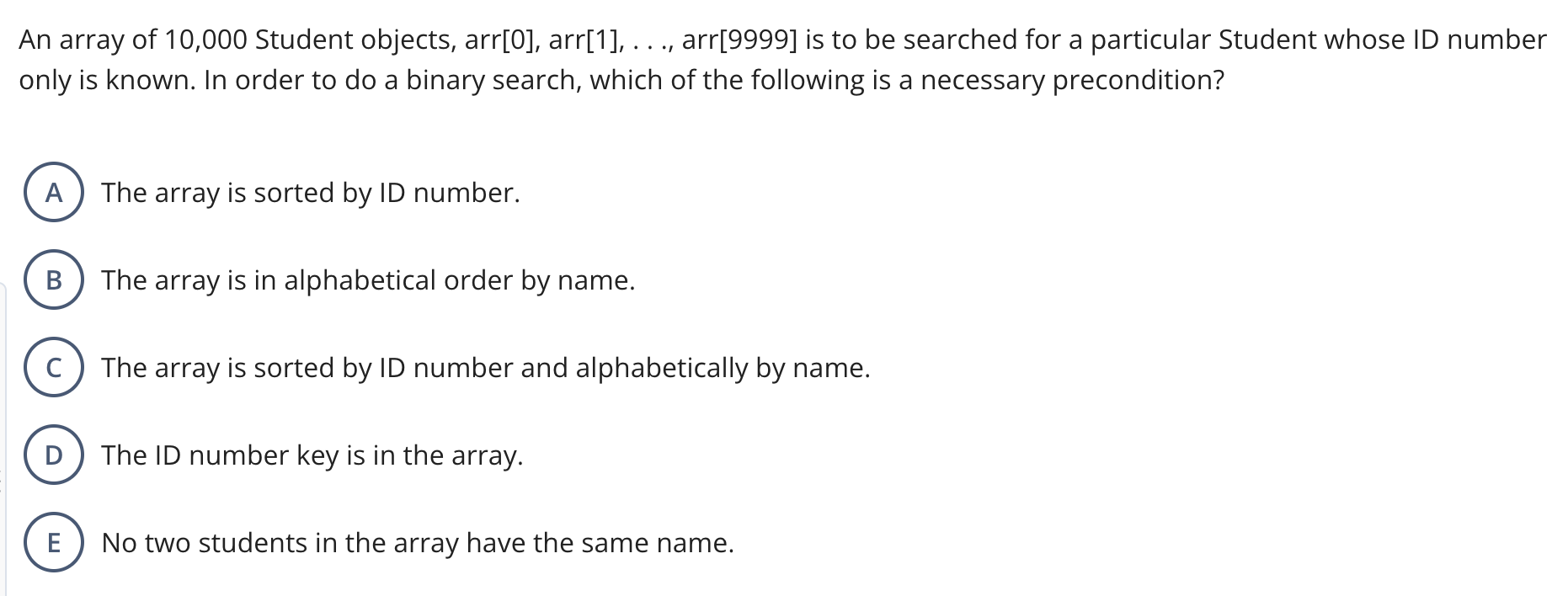 An array of 1 0 , 0 0 0 Student objects, arr [ 0