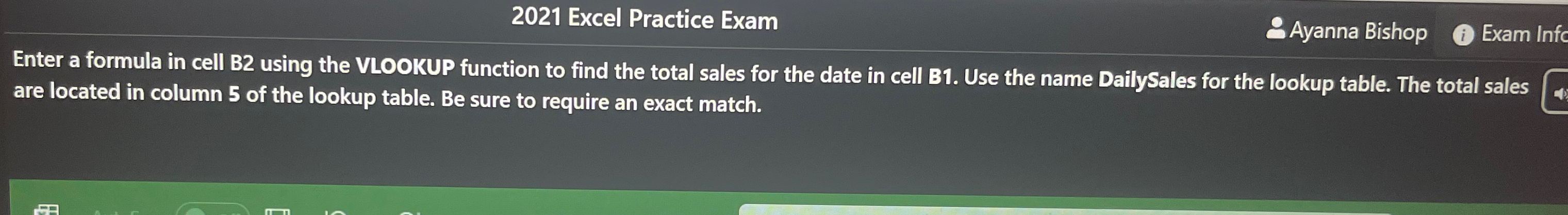 2 0 2 1 Excel Practice Exam Ayanna Bishop Exam