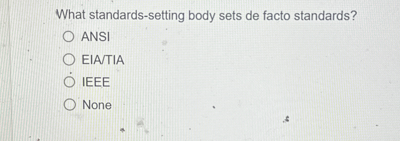 What standards - setting body sets de facto