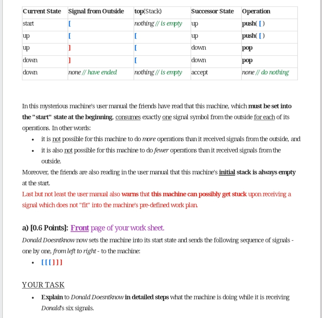 \ table [ [ Current State,Signal from Outside,top