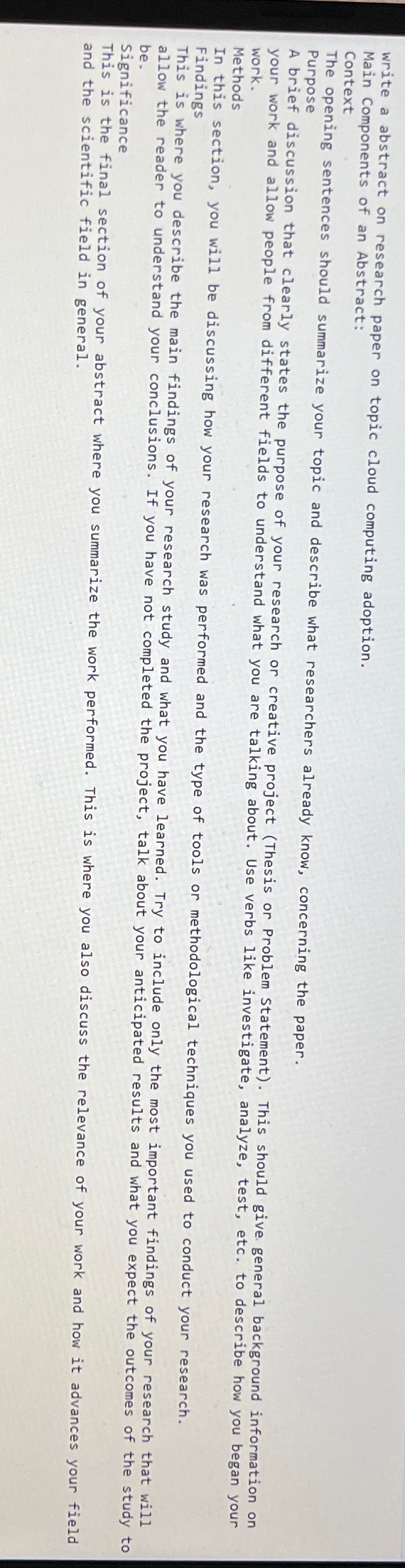 write a abstract on research paper on topic cloud