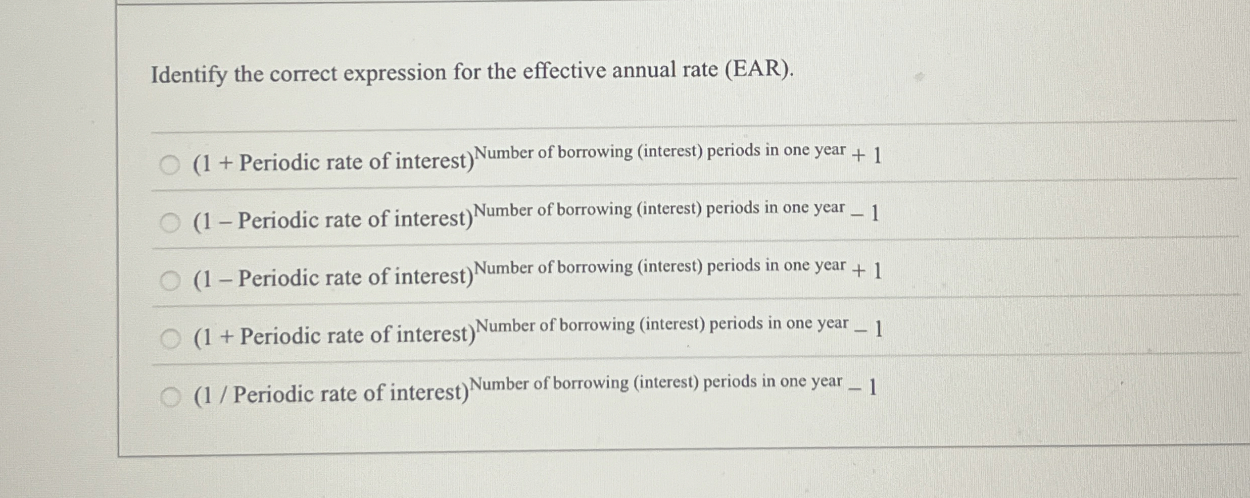 Identify the correct expression for the effective