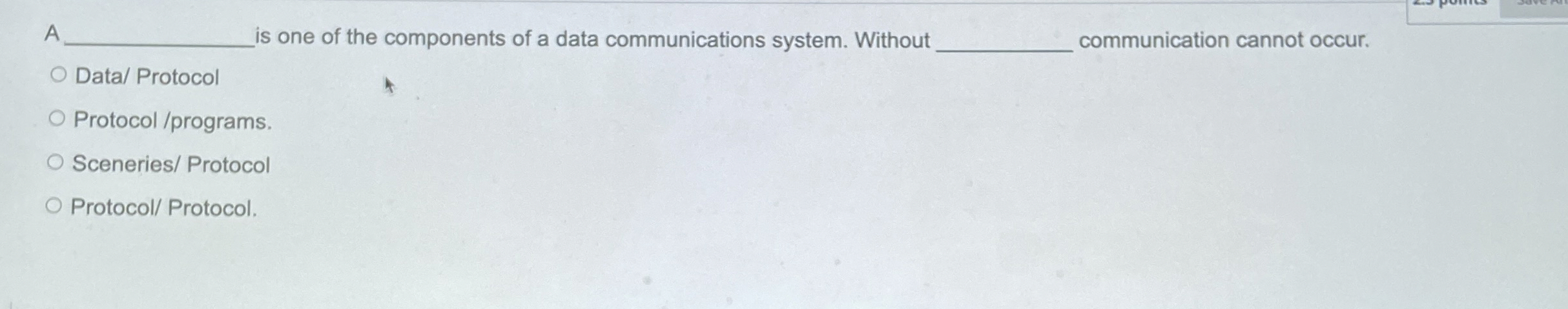 A is one of the components of a data