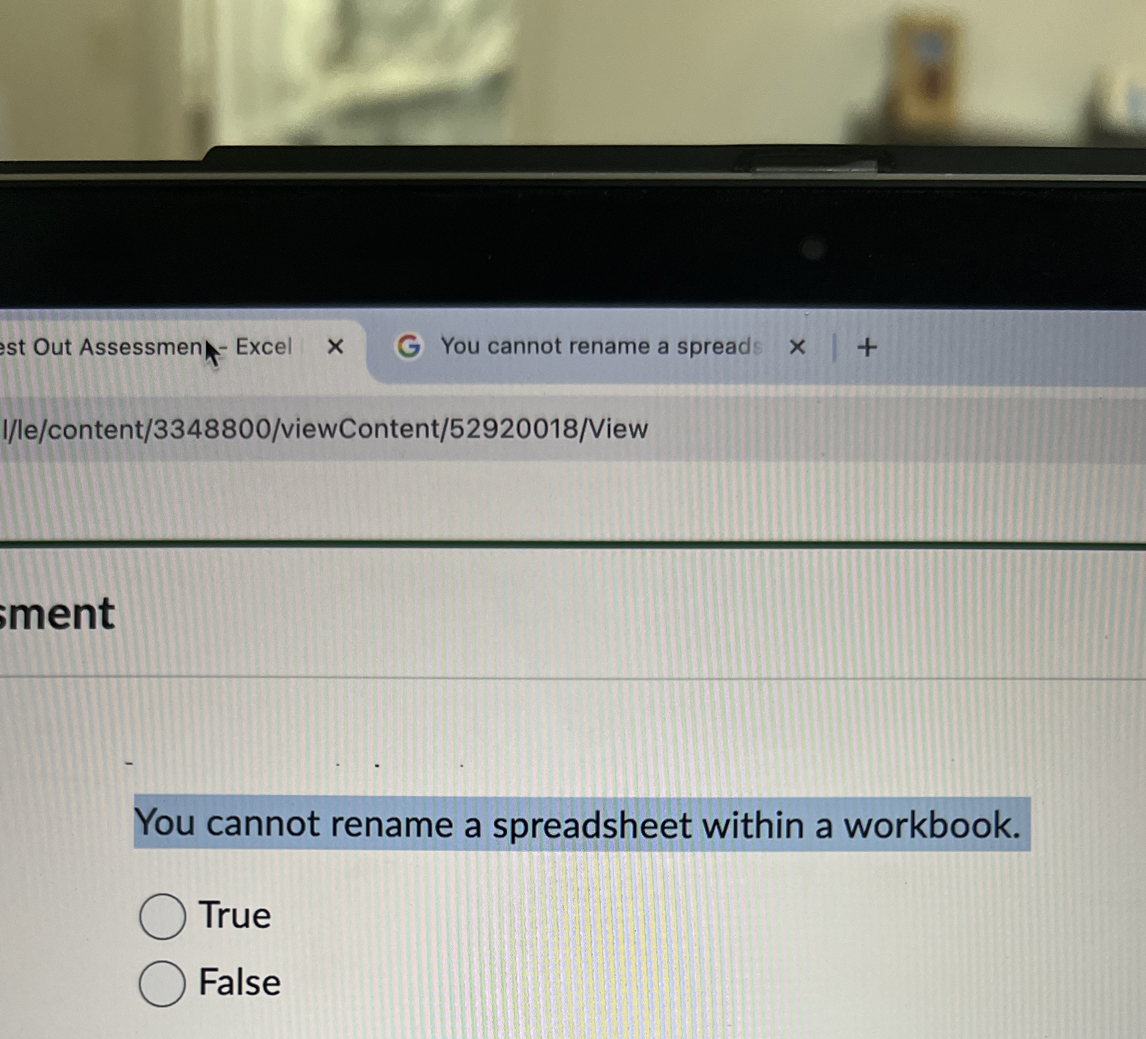 st Out Assessmen Excel You cannot rename a