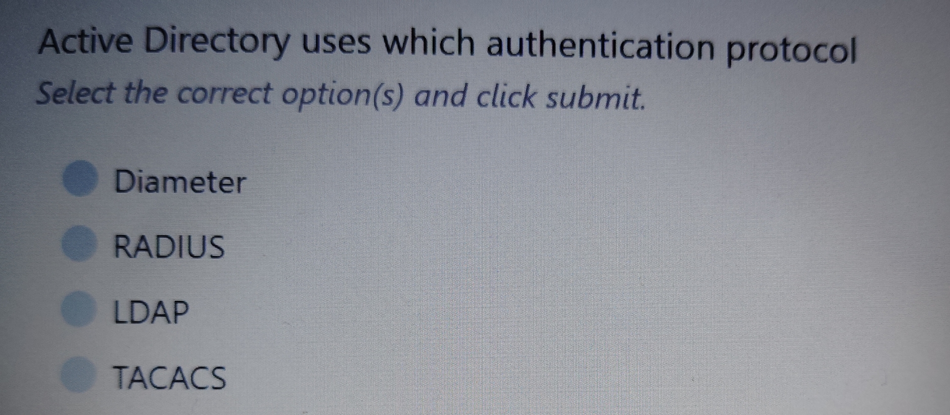 Active Directory uses which authentication