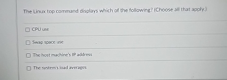 The Linux top command displays which of the