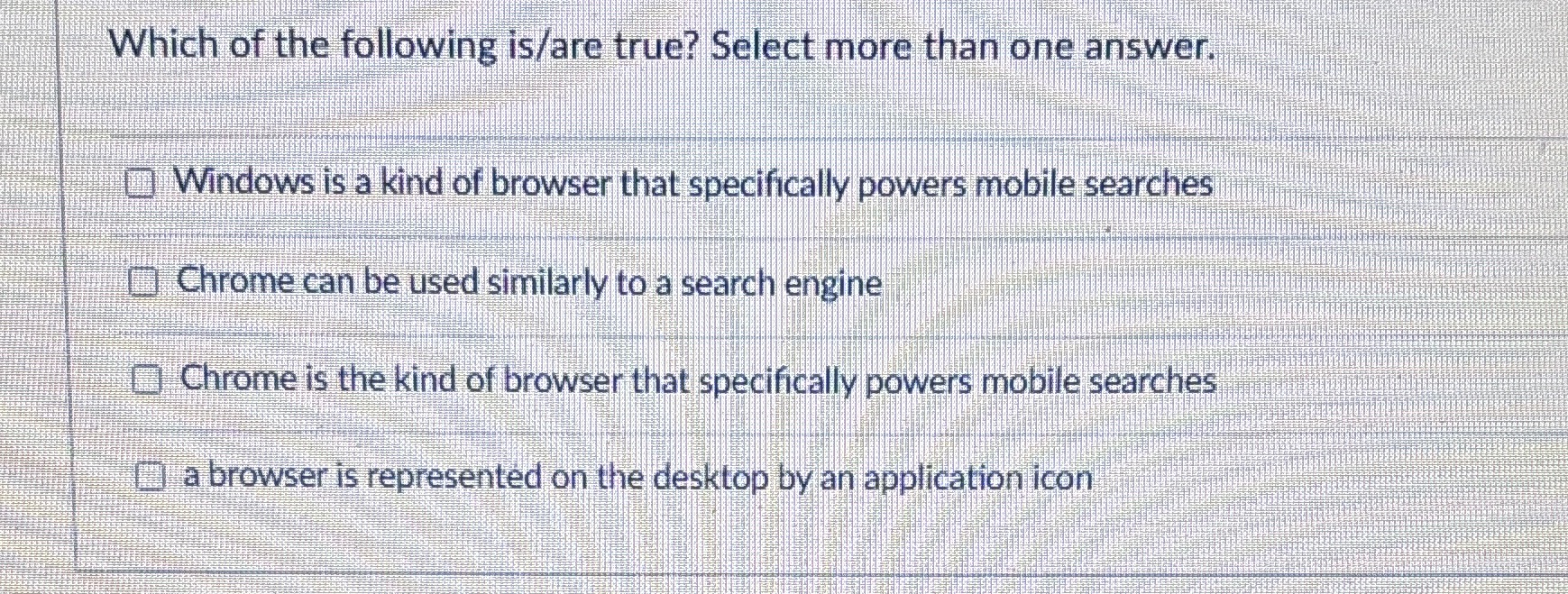 Which of the following is / are true? Select more