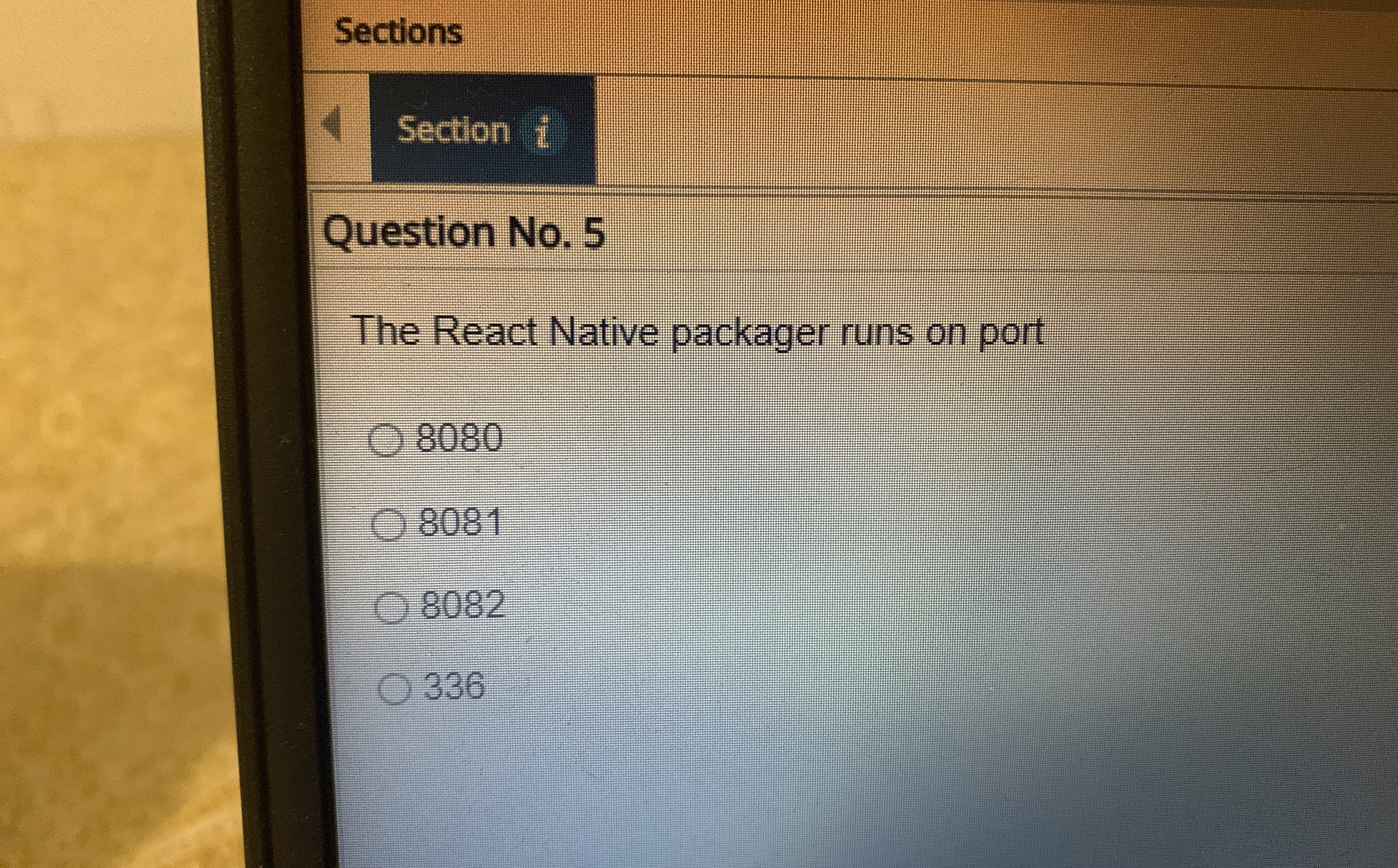 React native pakager runs on what port?