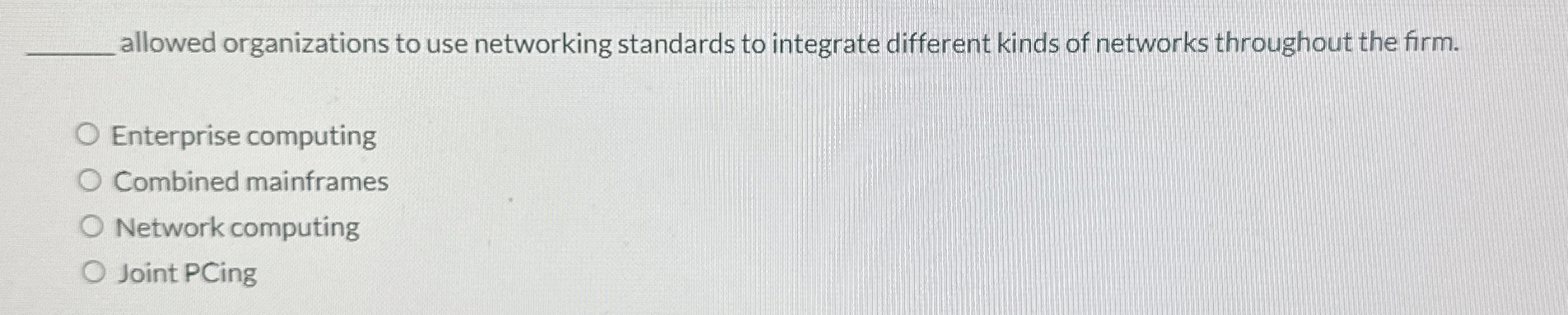 q , allowed organizations to use networking