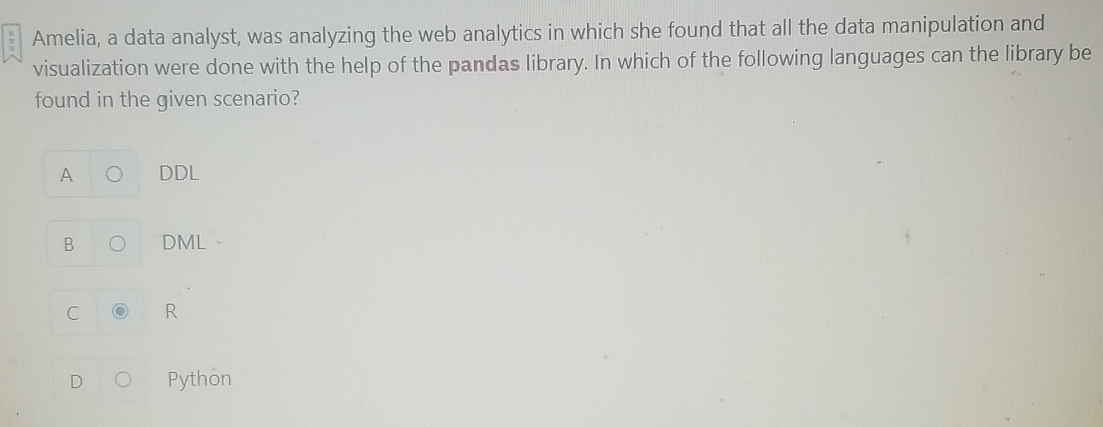 ( 1 . Amelia, a data analyst, was analyzing the
