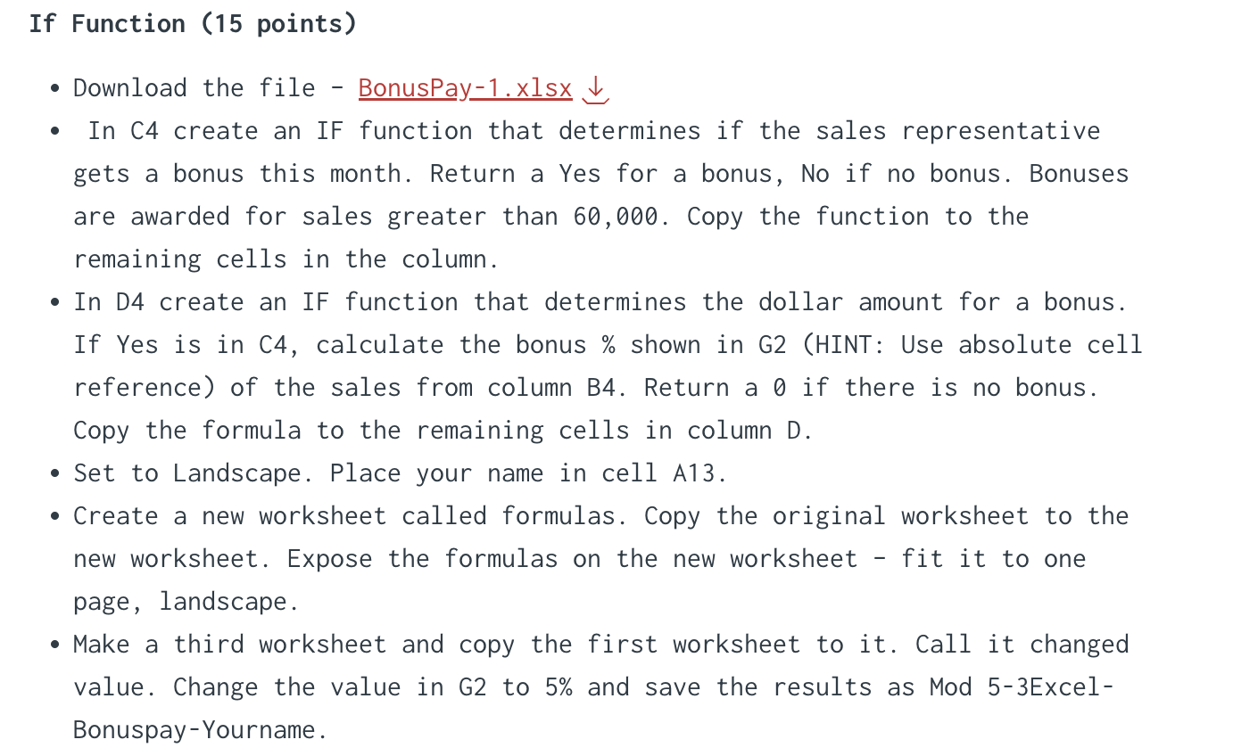 If Function ( 1 5 points ) Download the file -