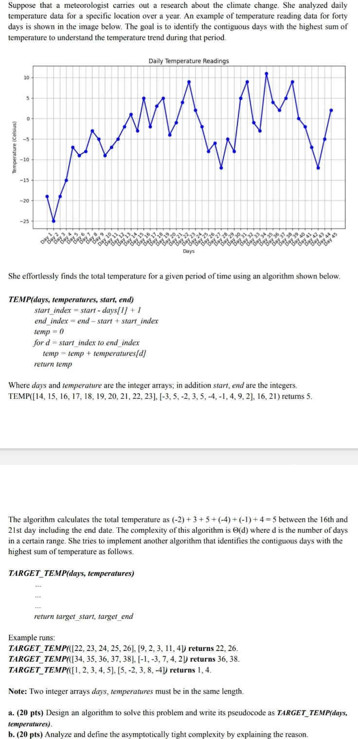 a . ( 2 0 pts ) Design an algorithm to solve this