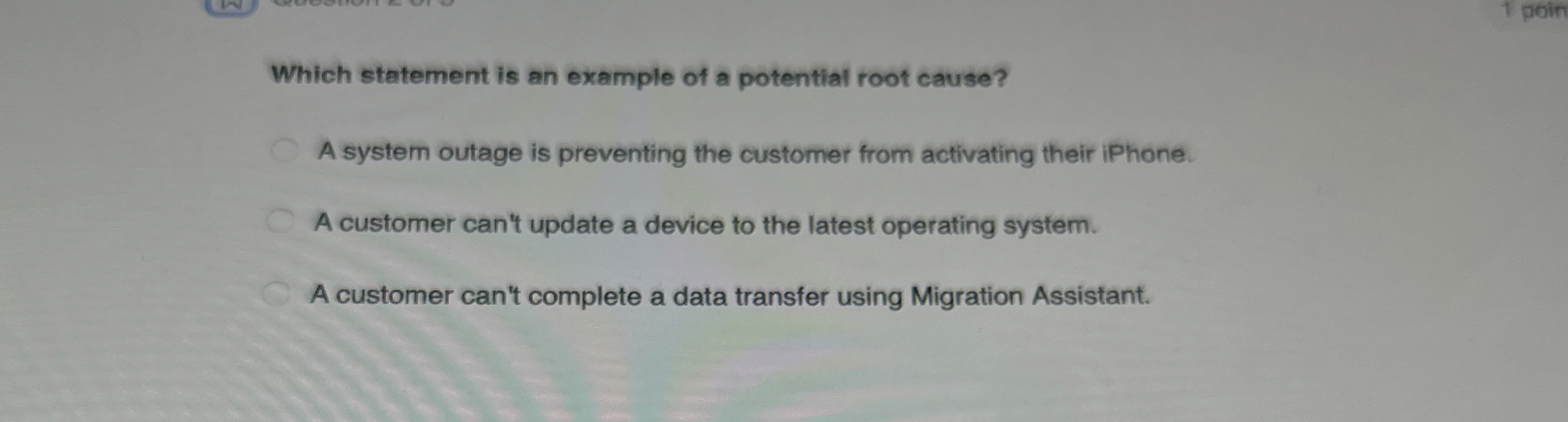 Which statement is an example of a potential root