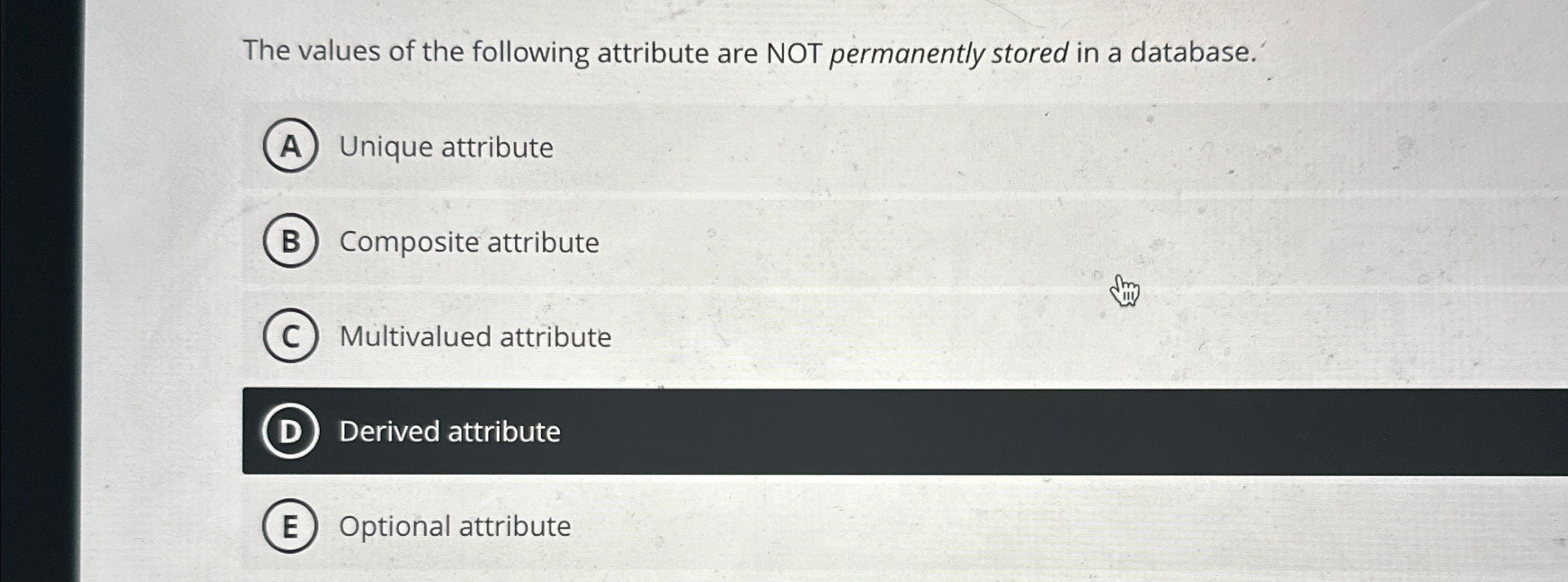The values of the following attribute are NOT